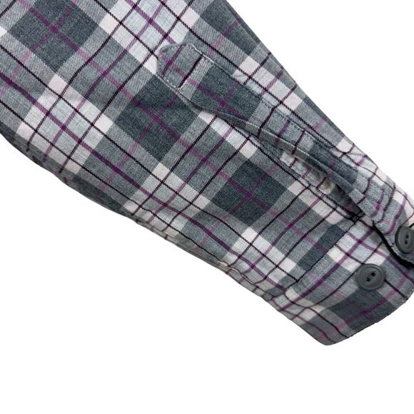 LL Bean Small Button Flannel Fleece Lined Plaid Long Sleeve Womens - Picture 15 of 16